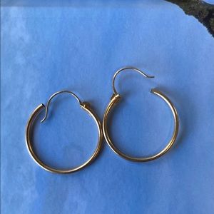 1” 14K Gold Hoop Earrings